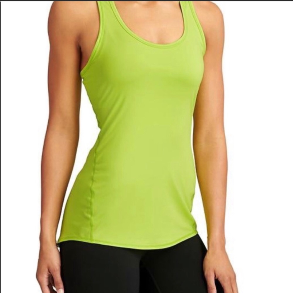 Athleta lime green racerback tank size large